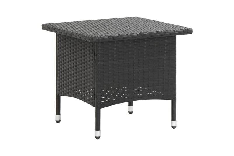 Trädgårdsbord svart 50x50x47 cm konstrotting - Svart - Cafebord - Balkongbord