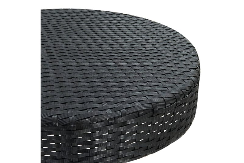 Trädgårdsbord svart 60,5x106 cm konstrotting - Svart - Matbord utomhus