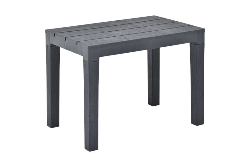 Trädgårdsbord Utomhus 78 cm med 2 bänkar Plast - Grå - Utemöbler - Utebord & trädgårdsbord - Cafebord