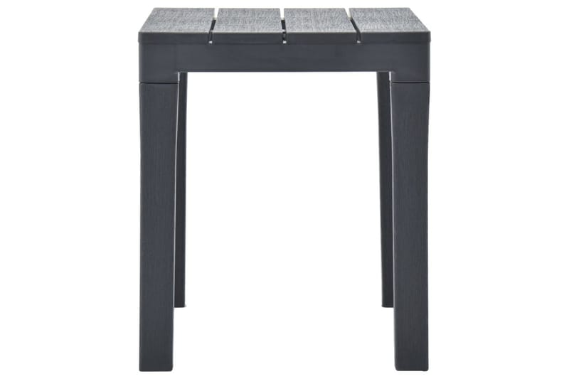 Trädgårdsbord Utomhus 78 cm med 2 bänkar Plast - Grå - Utemöbler - Utebord & trädgårdsbord - Cafebord