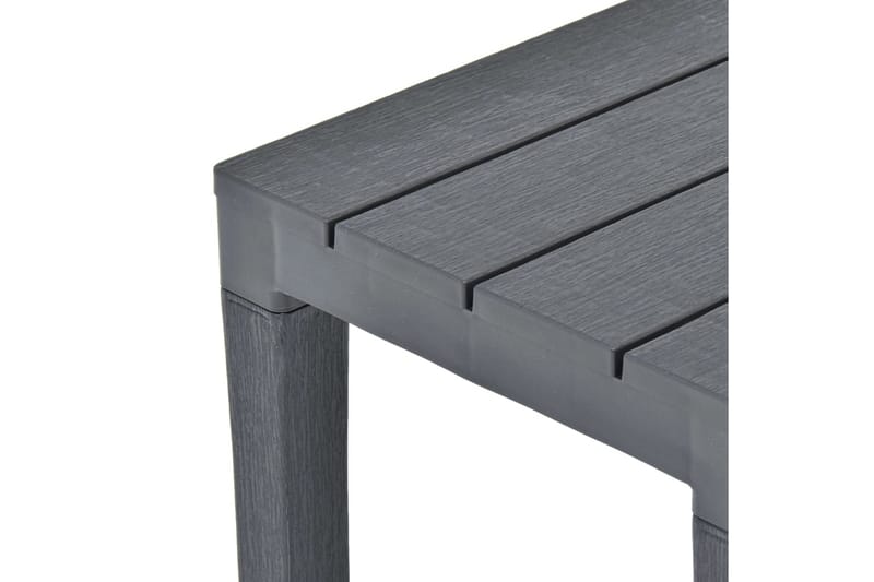 Trädgårdsbord Utomhus 78 cm med 2 bänkar Plast - Grå - Utemöbler - Utebord & trädgårdsbord - Cafebord