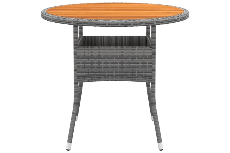 Utebord Ã˜80x75 cm akaciaträ och konstrotting grå - Grå - Cafebord - Balkongbord