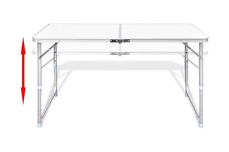 Campingbord med höj- och sänkbar aluminium (hopfällbar) 120x - Vit - Utemöbler - Utebord & trädgårdsbord - Campingbord