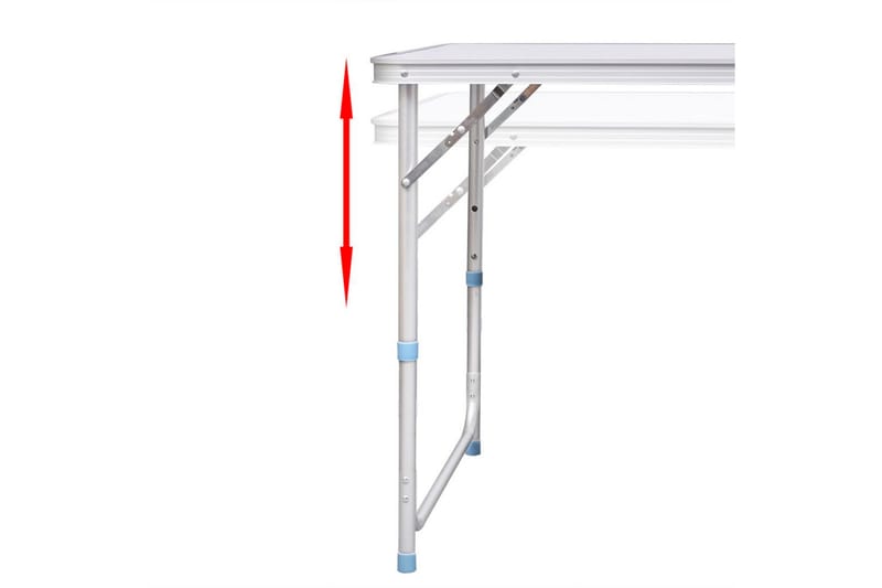 Campingbord med höj- och sänkbar aluminium (hopfällbar) 120x - Vit - Campingmöbler - Campingbord