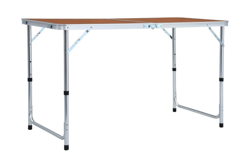 Hopfällbart campingbord aluminium 120x60 cm - Brun - Campingmöbler - Campingbord