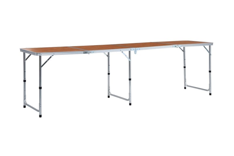 Hopfällbart campingbord aluminium 240x60 cm - Brun - Campingmöbler - Campingbord