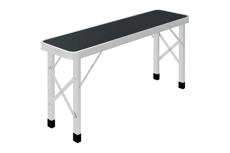 Hopfällbart campingbord med 2 bänkar aluminium grå - Grå - Utemöbler - Utebord & trädgårdsbord - Campingbord