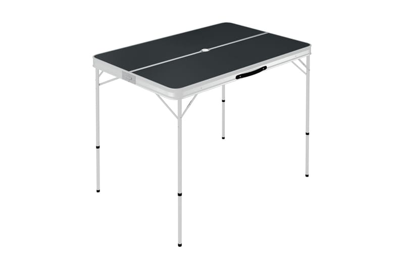 Hopfällbart campingbord med 2 bänkar aluminium grå - Grå - Utemöbler - Utebord & trädgårdsbord - Campingbord