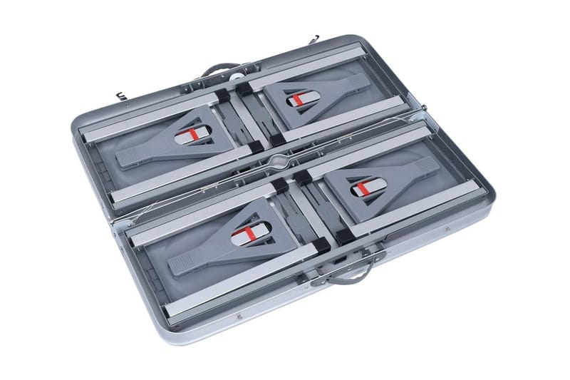 Hopfällbart campingbord med 4 sitsar stål aluminium - Silver - Utemöbler - Utebord & trädgårdsbord - Campingbord