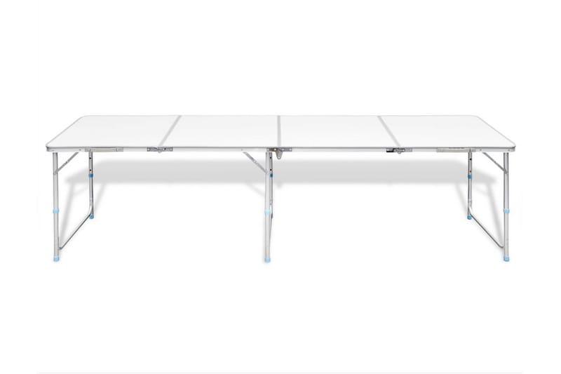 Hopfällbart campingbord med justerbar höjd Aluminium 240x60 - Vit - Campingmöbler - Campingbord