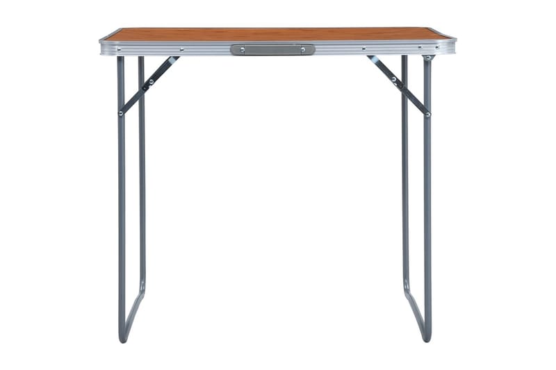 Hopfällbart campingbord med metallram 80x60 cm - Brun - Utemöbler - Utebord & trädgårdsbord - Campingbord