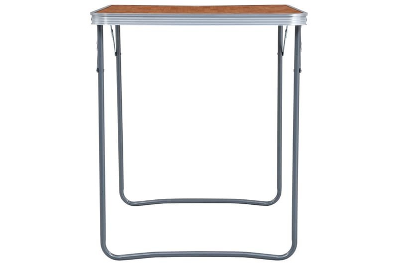 Hopfällbart campingbord med metallram 80x60 cm - Brun - Utemöbler - Utebord & trädgårdsbord - Campingbord