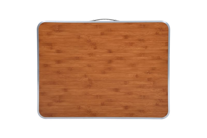 Hopfällbart campingbord med metallram 80x60 cm - Brun - Utemöbler - Utebord & trädgårdsbord - Campingbord