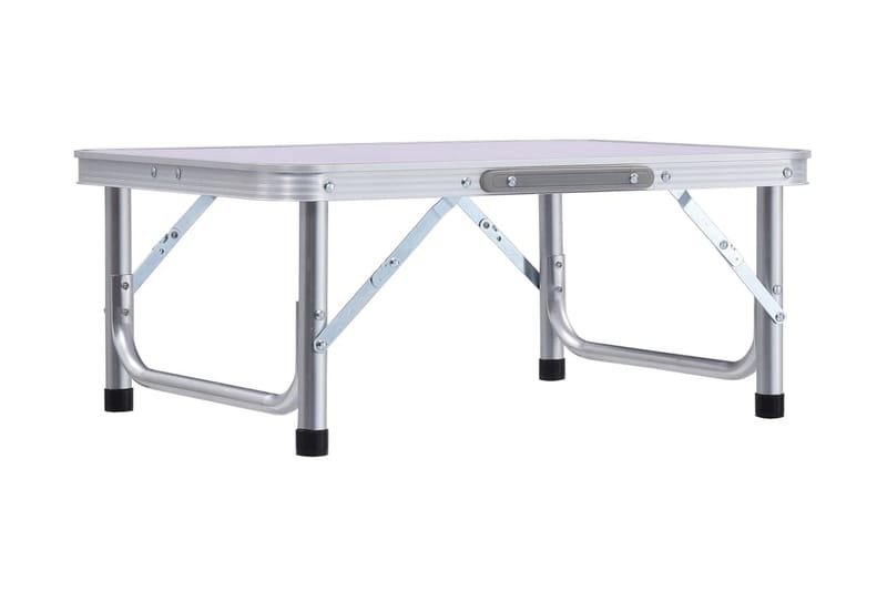Hopfällbart campingbord vit aluminium 60x45 cm - Vit - Utemöbler - Utebord & trädgårdsbord - Campingbord