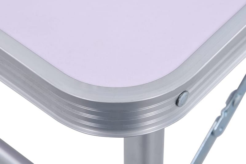 Hopfällbart campingbord vit aluminium 60x45 cm - Vit - Utemöbler - Utebord & trädgårdsbord - Campingbord
