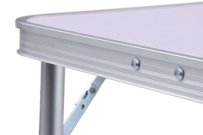 Hopfällbart campingbord vit aluminium 60x45 cm - Vit - Utemöbler - Utebord & trädgårdsbord - Campingbord