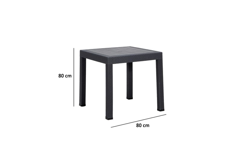 Desi Matbord Utomhus 80x80 cm - Antracit - Utemöbler - Utebord & trädgårdsbord - Matbord utomhus