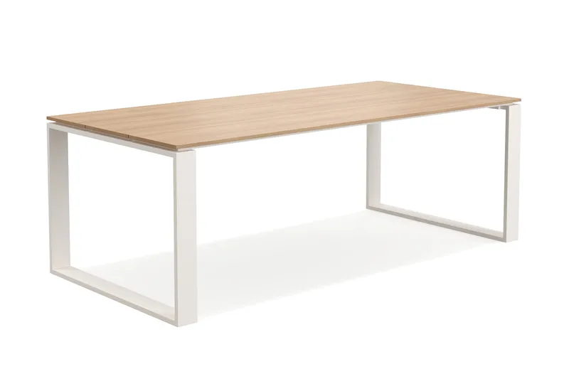 Devon Stort Rektangulärt Matbord utomhus 210x100 cm i aluminium - Beige - Utemöbler - Utebord & trädgårdsbord - Matbord utomhus