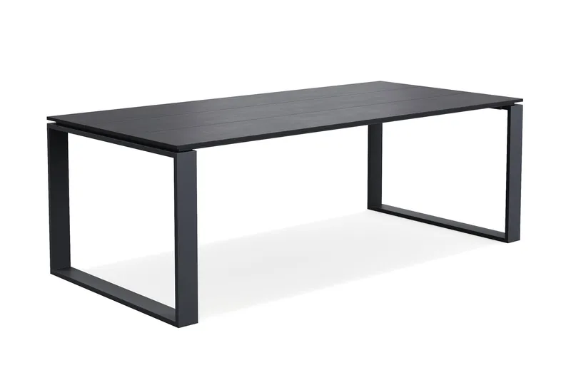 Devon Stort Rektangulärt Matbord utomhus 210x100 cm i aluminium - Svart - Utemöbler - Utebord & trädgårdsbord - Matbord utomhus