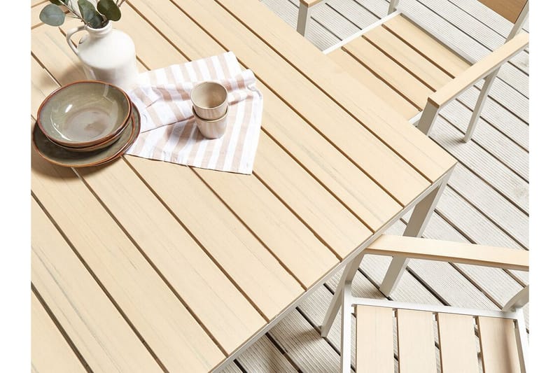 Edmundston Matbord Utomhus 95x95 cm - Beige/Vit - Utemöbler - Utebord & trädgårdsbord - Matbord utomhus