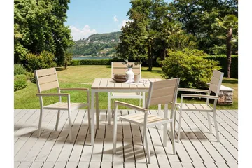 Edmundston Matbord Utomhus 95x95 cm - Beige/Vit - Utemöbler - Utebord & trädgårdsbord - Matbord utomhus