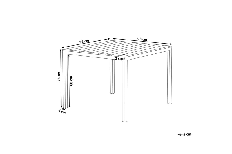 Edmundston Matbord Utomhus 95x95 cm - Beige/Vit - Utemöbler - Utebord & trädgårdsbord - Matbord utomhus