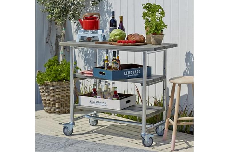 PLUS Urban Grillbord med 2 Hyllor - Gråbrun - Utemöbler - Utebord & trädgårdsbord - Grillvagn & grillbord utomhus