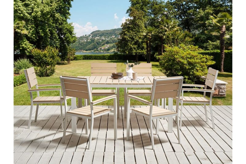 Grosseto Matbord Utomhus 150x90 cm - Beige/Vit - Utemöbler - Utebord & trädgårdsbord - Matbord utomhus