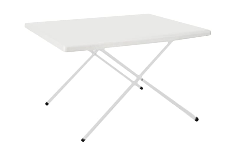 HI Hopfällbart campingbord vit justerbart 80x60x51/61 cm - Vit - Campingmöbler - Campingbord