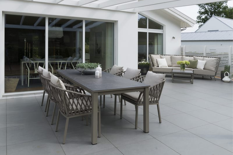 Hillerstorp Jet Set Matbord Utomhus 90 cm Beige - Beige - Utemöbler - Utebord & trädgårdsbord - Matbord utomhus