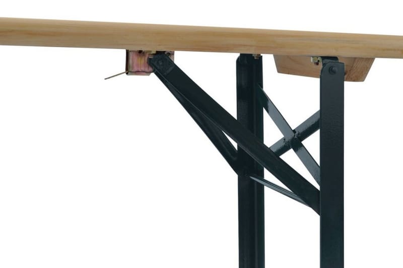 Hopfällbart ölbord med 2 bänkar 220 cm granträ - Brun - Picknickbord & bänkbord