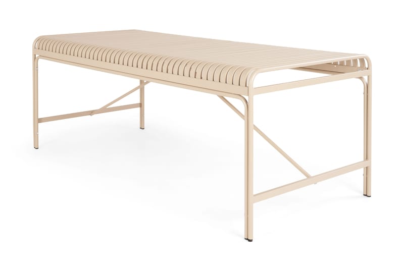 Jarva Stort Rektangulärt Matbord Utomhus 200 cm i metall - Beige - Utemöbler - Utebord & trädgårdsbord - Matbord utomhus