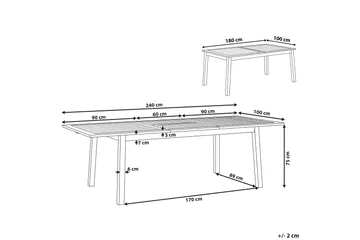 Kettelle Matbord Utomhus 100x180 cm - Mörkbrun - Utemöbler - Utebord & trädgårdsbord - Matbord utomhus