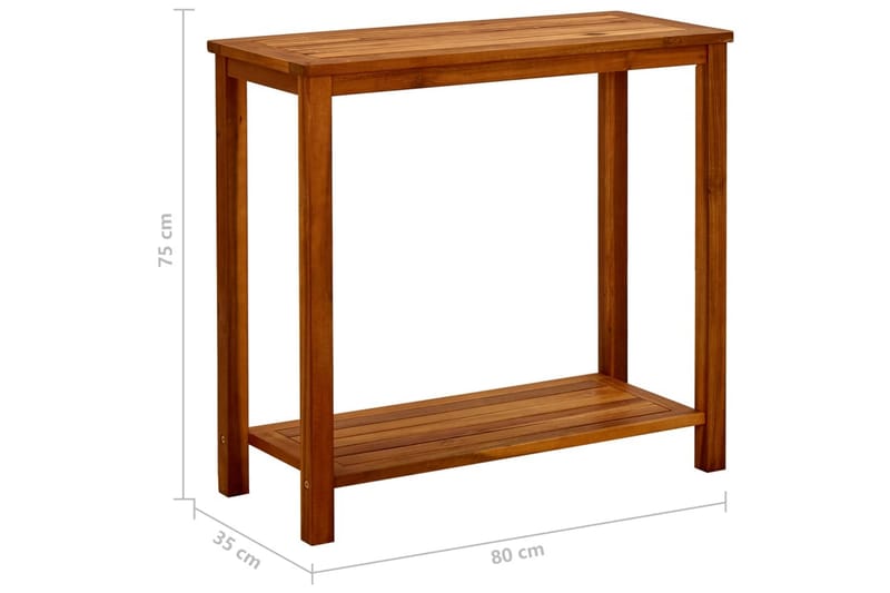 Konsolbord för trädgård 80x35x75 cm massivt akaciaträ - Brun - Utemöbler - Utebord & trädgårdsbord - Avlastningsbord & brickbord utomhus