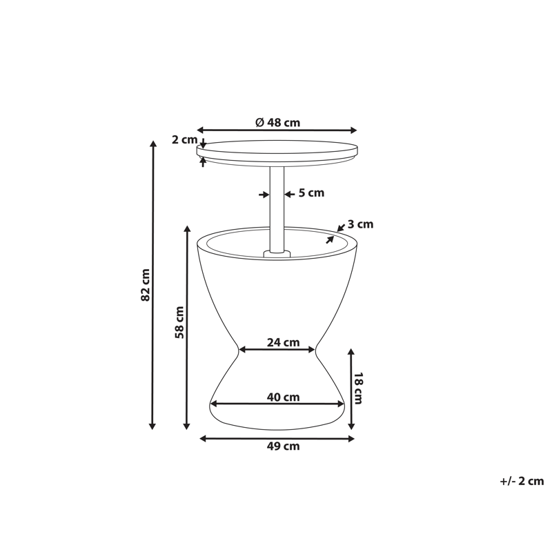 Kylbar/Barbord utomhus Aisa 49 cm Imitation Av Trä - brun - Utemöbler - Utebord & trädgårdsbord - Barbord utomhus