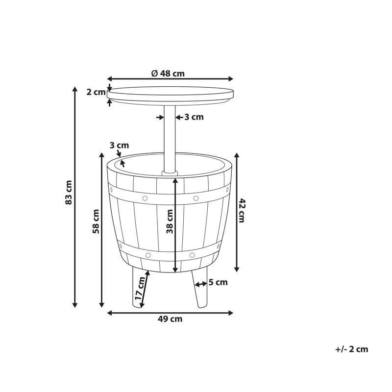 Kylbar/Barbord utomhus Silg 49 cm - beige/grå/vit - Utemöbler - Utebord & trädgårdsbord - Barbord utomhus