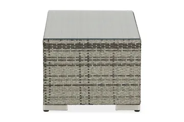 Bahamas Loungbord och Soffbord Utomhus 113 cm Konstrotting Glas - Grå - Utemöbler - Utebord & trädgårdsbord - Loungebord & soffbord utomhus