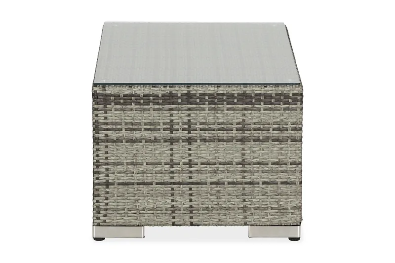 Bahamas Loungbord och Soffbord Utomhus 113 cm Konstrotting Glas - Grå - Utemöbler - Utebord & trädgårdsbord - Loungebord & soffbord utomhus
