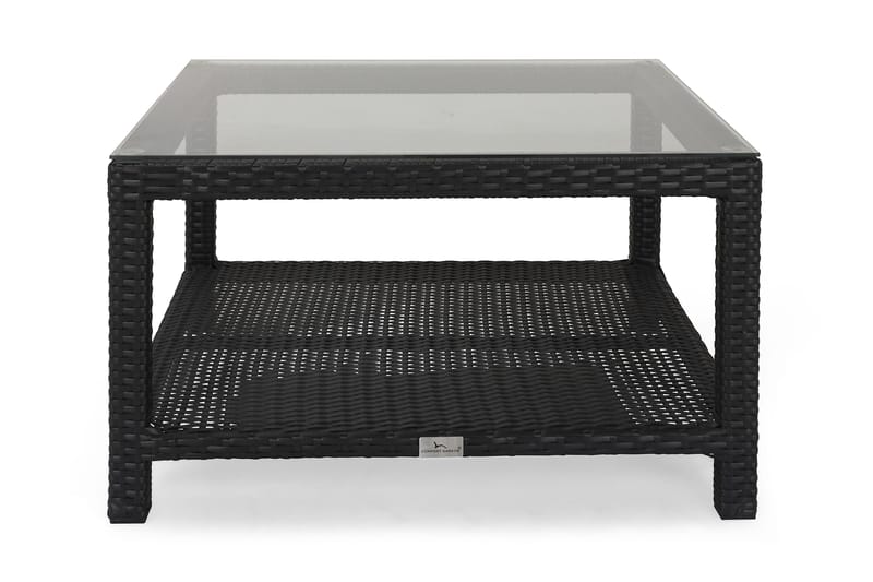 Bahamas Loungebord och Soffbord Utomhus 75 cm Konstrotting Glas - Svart - Utemöbler - Utebord & trädgårdsbord - Loungebord & soffbord utomhus