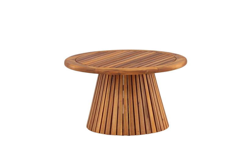 Lumpur Runt Soffbord och Sidobord Ribbor Utomhus 70 cm - Brun - Utemöbler - Utebord & trädgårdsbord - Loungebord & soffbord utomhus
