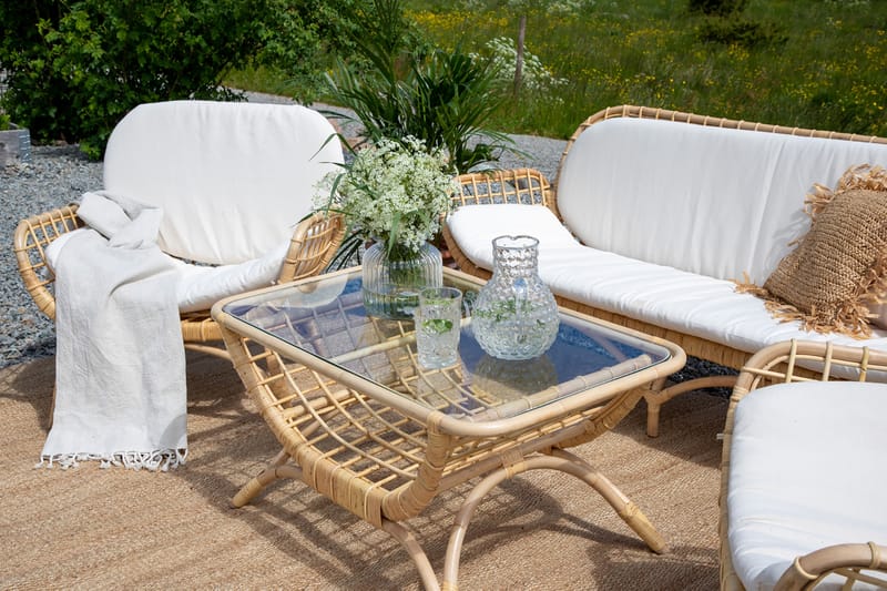 Moana Cafébord och Kaffebord Utomhus 95 cm Ljus Trä - Beige - Utemöbler - Utebord & trädgårdsbord - Loungebord & soffbord utomhus