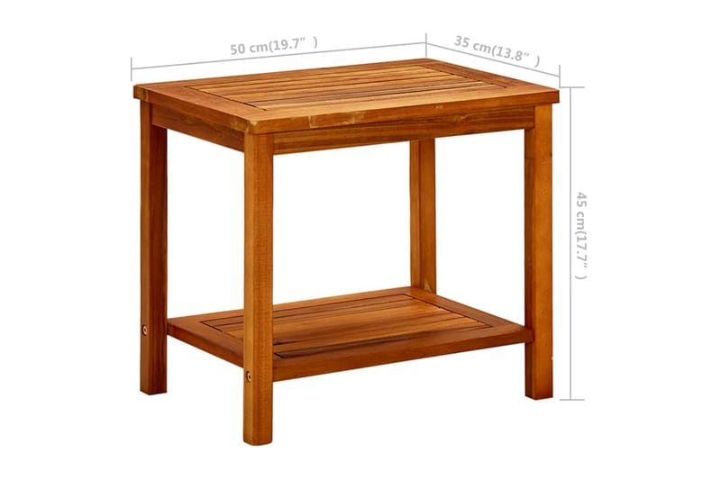 Soffbord 50x35x45 cm massivt akaciaträ - Brun - Loungebord & soffbord utomhus - Balkongbord