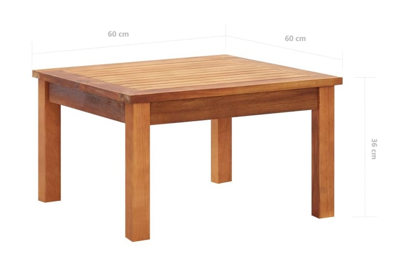Trädgårdsbord och Soffbord Utomhus 60 cm Massivt Trä Akacia - Brun - Utemöbler - Utebord & trädgårdsbord - Loungebord & soffbord utomhus