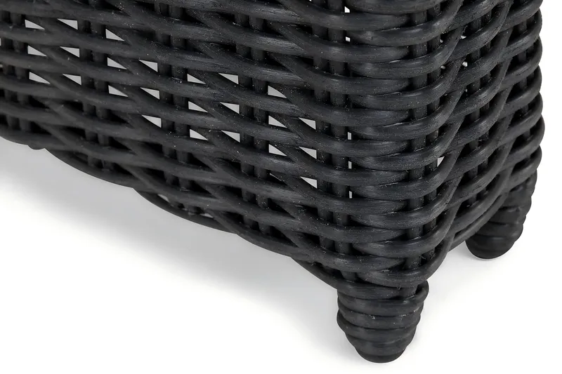 Marcus Rektangulärt Matbord utomhus 160x90 cm i konstrotting med glasskiva - Svart - Utemöbler - Utebord & trädgårdsbord - Matbord utomhus