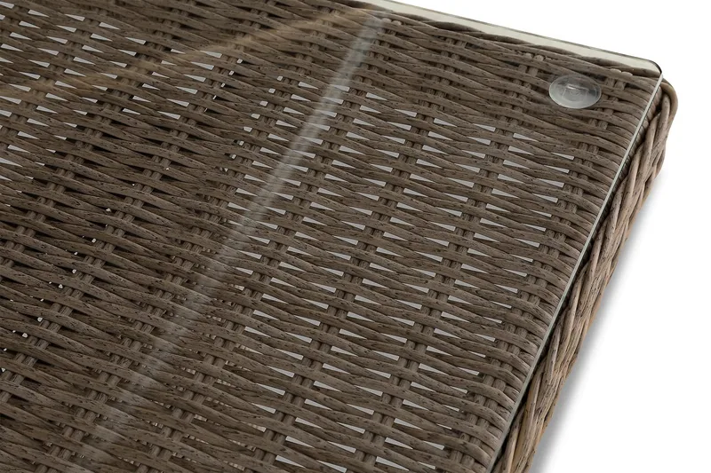 Marcus Stort Matbord Utomhus 200x100 cm – Utebord i konstrotting med glasskiva för Uteplats och Trädgård - Natur Trä - Utemöbler - Utebord & trädgårdsbord - Matbord utomhus