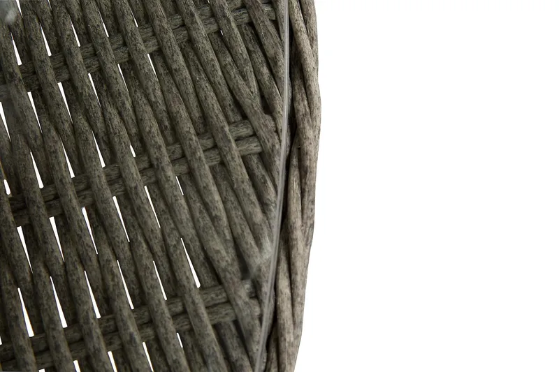 Marcus Stort Runt Matbord Utomhus 140 cm – Utebord i konstrotting med glasskiva för Uteplats och Trädgård - Grå - Utemöbler - Utebord & trädgårdsbord - Matbord utomhus