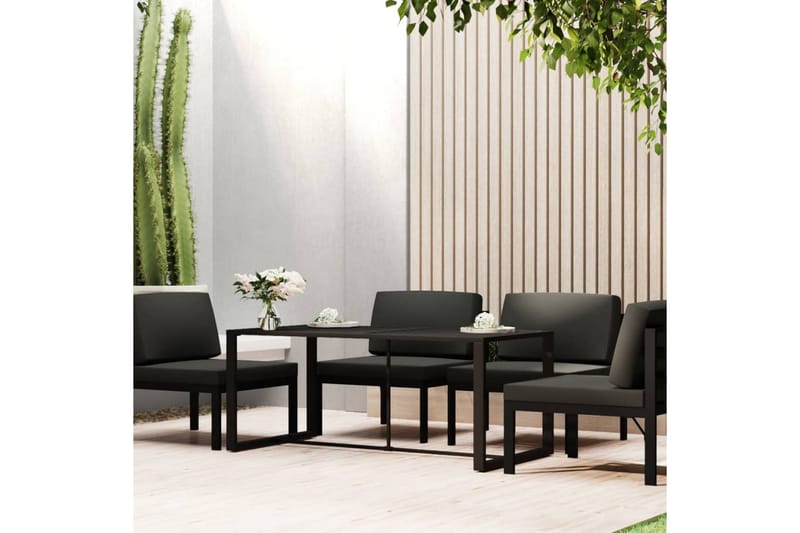 Matbord för trädgården antracit 120x60x66 cm aluminium - Antracit - Matbord utomhus