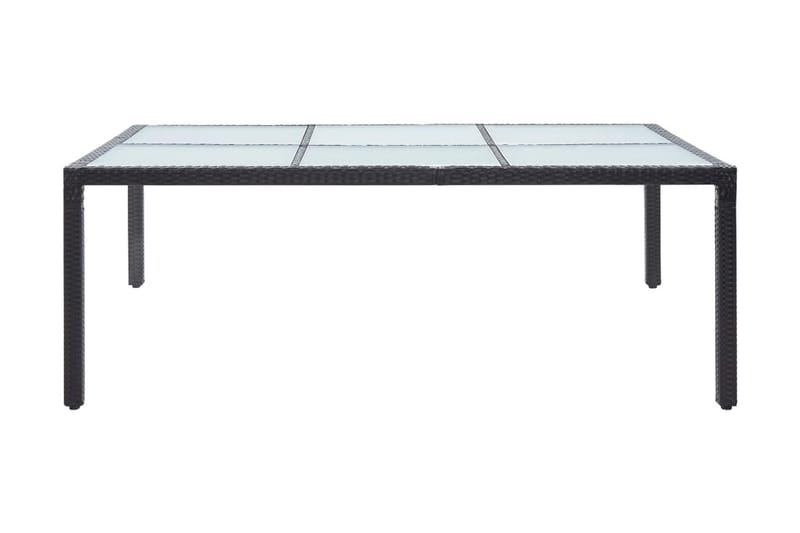 Matbord för trädgården svart 200x150x74 cm konstrotting - Svart - Matbord utomhus