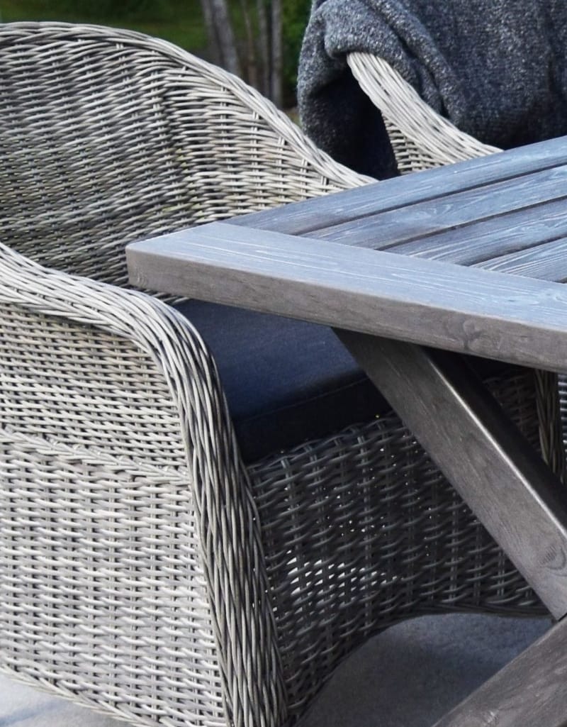 Matbord grå 220 x100 cm - Brisbane, Shabby chic grå