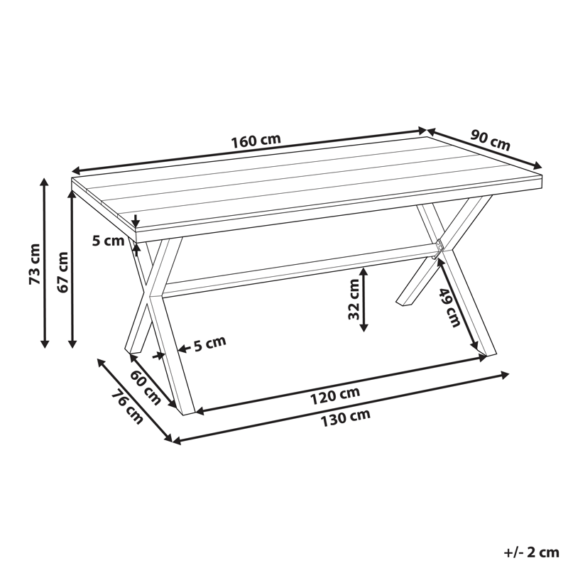 Matbord Tiano 160 cm - Brun - Utemöbler - Utebord & trädgårdsbord - Matbord utomhus